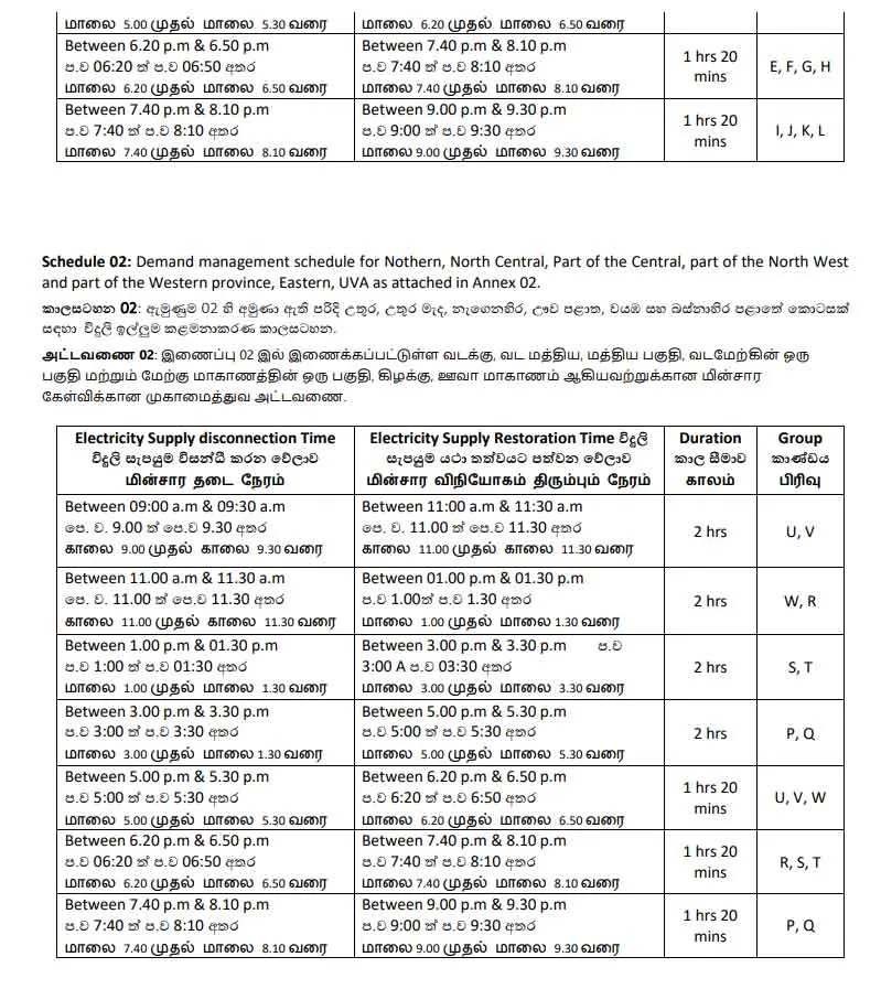 මැයි 2 සහ 4 දිනවල විදුලි කප්පාදුව සිදුවන්නේ මෙහෙමයි 2 303192 5