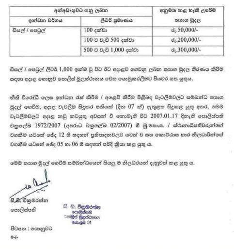 ඉන්ධන ජාවාරම් වටලන පොලිස් නිලධාරීන්ට මුදලින් තෑගි 1 7 1