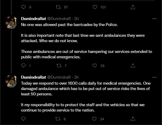 ගෝල්ෆේස් තුවාලකරුවන් රැගෙන යාමට සුවසැරිය ගිලන් රථ නොපැමිණි හේතුව හෙලිවෙයි 1 ගෝල්ෆේස් තුවාලකරුවන් රැගෙනණි