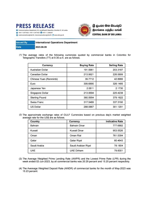 CBSL rates 6