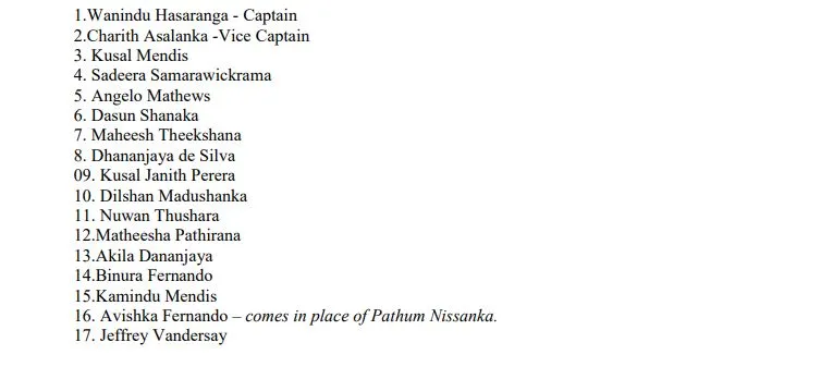 බංග්ලාදේශයට එරෙහිව පිටියට එන ශ්රී ලංකා කණ්ඩායම නම් කරයි 1 VC6QXT9Brz8Qv2JaPMNW3j