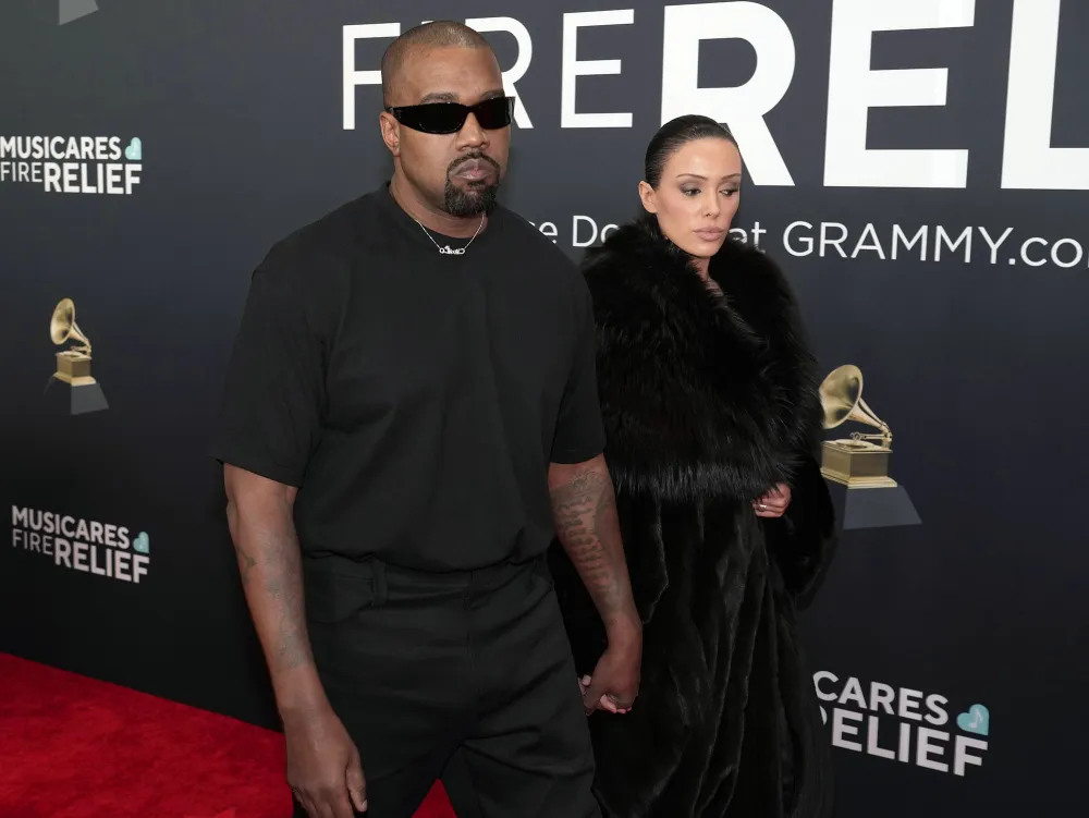 Feature Kanye West and Wife Bianca Censori Reportedly Pictured Leaving 2025 Grammys After Wild Entrance