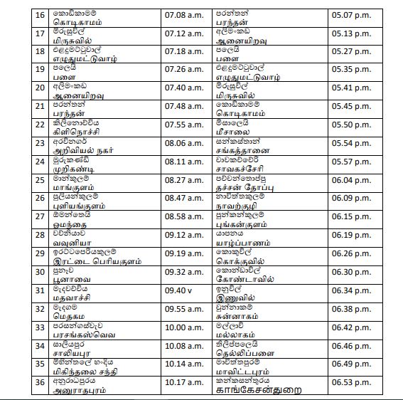 කන්කසන්තුරය සහ අනුරාධපුරය අතර දුම්රිය ධාවනය හෙට යළි ඇරඹෙයි 2 4