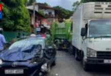ලොරි රථ දෙකක් සහ මෝටර් රථයක් එකිනෙක ගැටී මාර්ගයේ ගමන් කළ දැරියක් ජීවිතක්ෂයට
